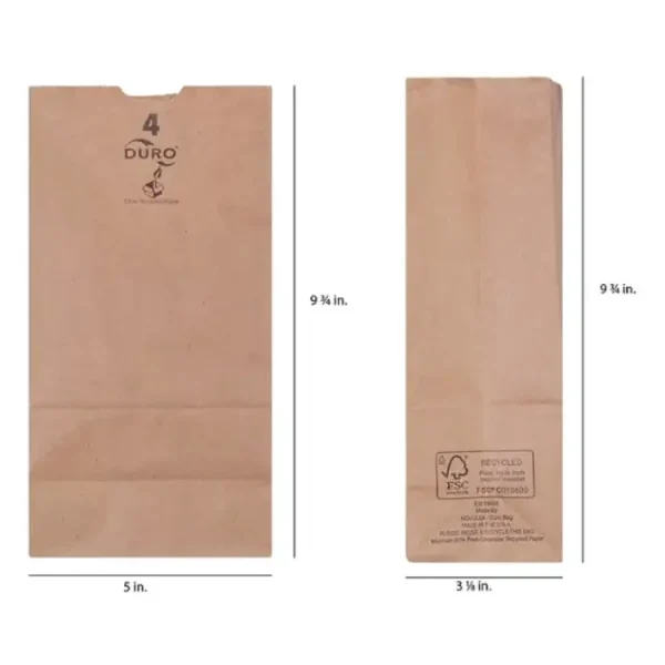 Duro 4 lb. Brown Paper Bag 500 bundle Evolve Wholesale