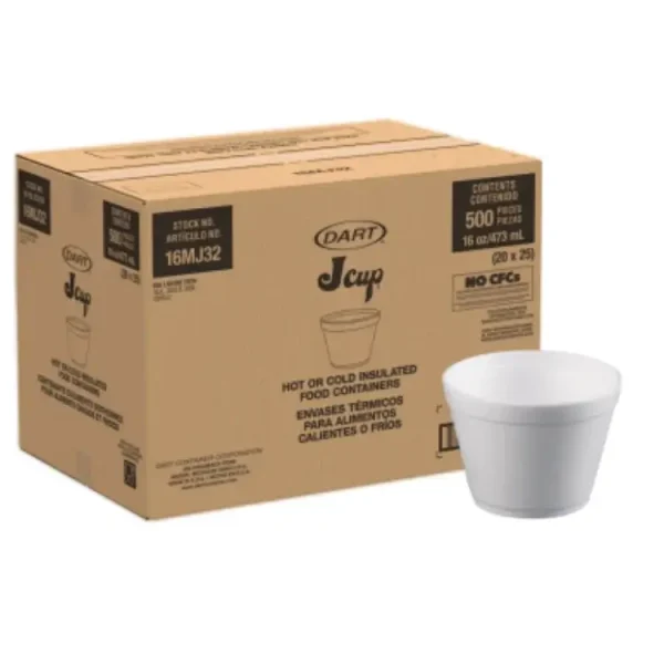 16MJ32 - Dart 16 oz Squat Food Container 500 pcs/cs