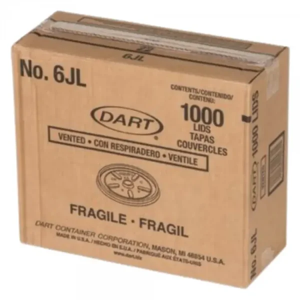 6JL - Dart Polystyrene Vented Lid 1000 pcs/cs