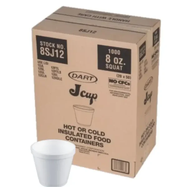 8SJ12 - Dart 8 oz Food Container 1000 pcs/cs
