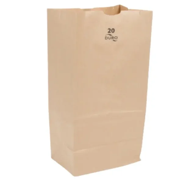 Duro 20 lb. Brown Paper Bag 500 bundle Evolve Wholesale